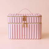 Rosé Pinstripe Vanity Case - 'The Classic'