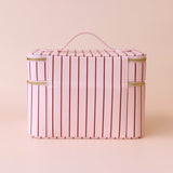 Rosé Pinstripe Vanity Case - 'The Classic'