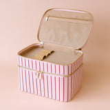 Rosé Pinstripe Vanity Case - 'The Classic'