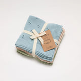 Organic Cotton Wash Cloth Set of 3 Sky Blue/Fawn/Thyme