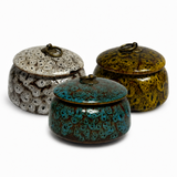 Crackle Ceramic Trinket Pots