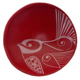 Piwakawaka White On Red - 7cm Porcelain Bowl