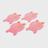 Pack Of 4 - Pink Tiger Coasters