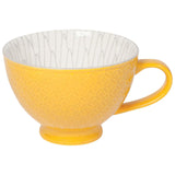 Yellow Stamped - Latte Stoneware Mug
