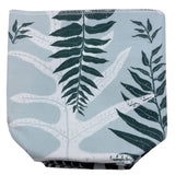 Mixed Ferns in Aqua with Dark Grey Felt - Small Eco Plant Cosy