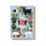 Christmas Dogs In Glasses - Xmas Card