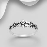 Band of 5 Flowers Sterling Silver
