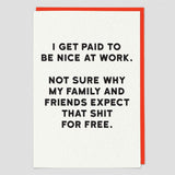 Be Nice At Work - Card