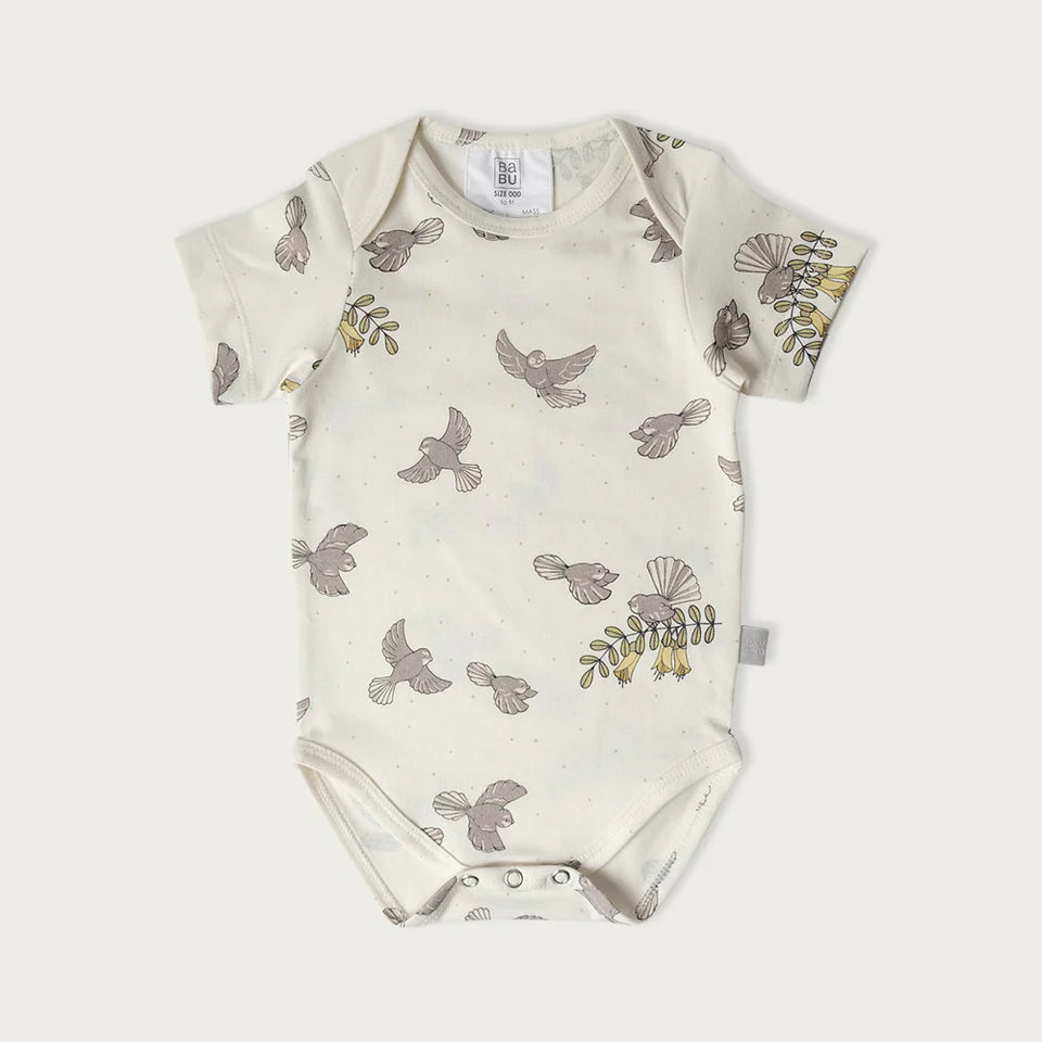 Organic Cotton Short Sleeve Bodysuit NZ Forest