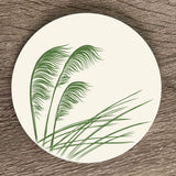 ToeToe Green On Ivory 10cm - Round Coaster