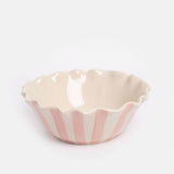 Pink Outside Stripe Yellow Flower - Frilly Bowl