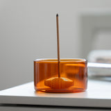 Amber Glass Incense Burner