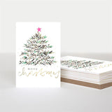 Painted Tree with Gold Snow - Cards Pk 10