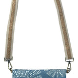 Kina White on Blue & Dark Grey - Cork Fabric Bag