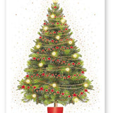 Christmas Tree Red Pot - Christmas Tag
