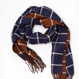 Dalia Scarf – Chocolate and Navy