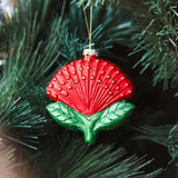 Glass Christmas Tree Decoration - Pohutukawa