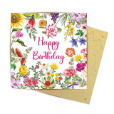 Floral Happy Birthday - Tag