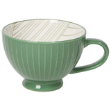 Elm Green Stamped - Latte Stoneware Mug