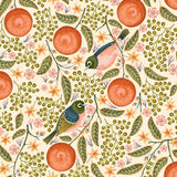 Cream Waxeyes & Mandarins - Tea Towel