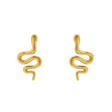 Green Tree Snake Studs Gold