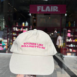 Flair Cap - Ecru w Hot Pink text - Sounds Like