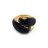 Lovebirds Ring Gold/Black