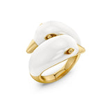 Lovebirds Ring Gold/White