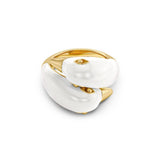 Lovebirds Ring Gold/White