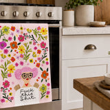 Fuck This Shit Grumpy Angel Dish Towel