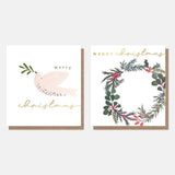 Dove / Foliage Wreath - Cards Pk 8