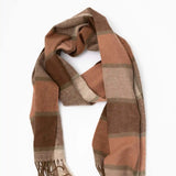 Eliza 100% Wool Scarf – Teracotta and Khaki