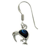 NZ Paua & Sterling Silver Kiwi Earring