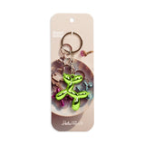 Lime Metallic Puppy Keychain