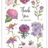 Purple Flowers - Thank You Card