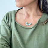 Tiny Paua Shell Cluster Family Floating Necklace