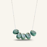 Tiny Paua Shell Cluster Family Floating Necklace