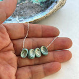 Tiny Paua Shell Cluster Family Floating Necklace