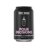 Tipsy Wicks Candles - 300g / 330ml Can - Pour Decisions - Champagne and Strawberries