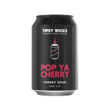 Tipsy Wicks Alcohol Scented Soy Wax Candle - 300g / 330ml Can - Pop Ya Cherry - Cherry Sour