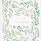 Pretty Leaves Birthday Foil Card