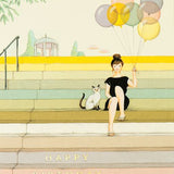 Girl On Stairs Birthday Foil Card