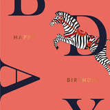 Happy Birthday Zebra - Foil Card