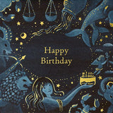 Zodiac Birthday Foil Card