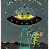 Aliens Birthday - Foil Card