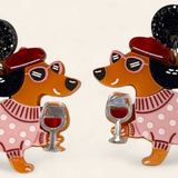 Iris Playful Paws Dog Earrings Orange
