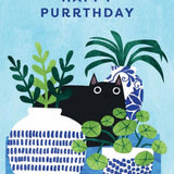 Card - Happy Purrthday Vases