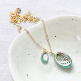 Paua Shell Mother & Child Floating Necklace