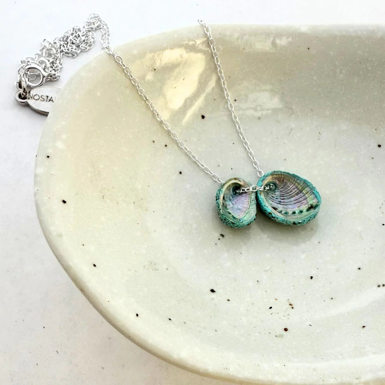 Paua Shell Mother & Child Floating Necklace