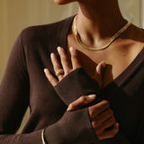 Herringbone Necklace L Gold